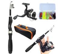 Pole de pêche pour Enfants 4pcs / Ensemble Télescopique Portable Mini Kids Pissing Rod Starter Set Guide Guide Ring Fibre Vergure Lure Rod pour débutant