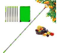 Pôle de sélection de fruits avec panier - Pôle de jardin extensible, bâton d'outil de cueillette | Cadre anti-rouille en acier inoxydable, sélecteur léger détachable pour la collection de récolte d'ar
