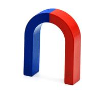 Pôle D'expérimentation En Physique Peint En Rouge Et Bleu, Aimant En Forme De U, Fer À Cheval Peint En Rouge Et En Bleu, Outil D'expérimentation En Physique
