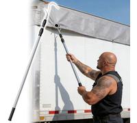 Pôle télescopique avec crochet, Crochets de bêtette de camion en acier inoxydable portables, Pôle de récupération de cargaison de camion multifonctionnel(Black,4.0m(157in))