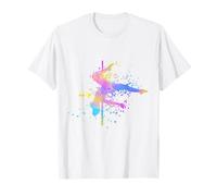 Poledance Bar Fitness Paint Splatters Femme Pole Dance T-Shirt