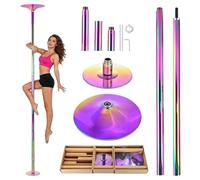 Poledance Barre de pole dance professionnelle, réglable en hauteur 223-280 cm, statique et rotative, avec rallonge, acier chromé, capacité de charge 200 kg, pour pole dance, gymnastique, fitness