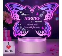 Polemera Papillon Cadeau de Noël pour maman, Cadeau d'anniversaire pour maman, Papillon Veilleuse pour maman, Cadeau d'anniversaire pour maman, Cadeau pour maman de la part de sa fille et de son fils
