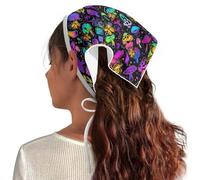 POLERO Bandanas triangulaires en mousseline de soie motif champignon galaxie papillon pour femme