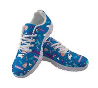 POLERO Femmes infirmière Chaussures drôle vétérinaire Chiens Imprimer Formateur Aller Marcher décontracté Bout fermé Maille Mocassins Sport Course Sneaker Chaussures, EU39