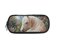 POLERO Jolie trousse à crayons portable pour filles et garçons pour l'école, le bureau, la papeterie, la trousse à stylos, Fleurs de cheval., Taille unique, Cartable