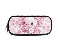 POLERO Jolie trousse à crayons portable pour filles et garçons pour l'école, le bureau, la papeterie, la trousse à stylos, Axolotl Reading Cerisier en fleurs, Taille unique, Cartable