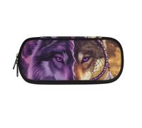 POLERO Jolie trousse à crayons portable pour filles et garçons pour l'école, le bureau, la papeterie, la trousse à stylos, Attrape-rêves loup., Taille unique, Cartable