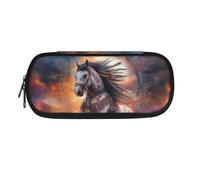 POLERO Jolie trousse à crayons portable pour filles et garçons pour l'école, le bureau, la papeterie, la trousse à stylos, Cheval tribal, Taille unique, Cartable