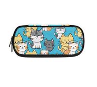 POLERO Jolie trousse à crayons portable pour filles et garçons pour l'école, le bureau, la papeterie, la trousse à stylos, Motifs de dessins animés chats, Taille unique, Cartable