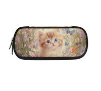 POLERO Jolie trousse à crayons portable pour filles et garçons pour l'école, le bureau, la papeterie, la trousse à stylos, Chat Floral Papillon, Taille unique, Cartable