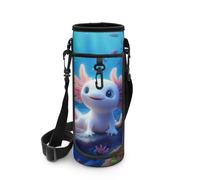 POLERO Porte-bouteille d'eau pour enfants avec bandoulière en néoprène, Axolotl Océan, M