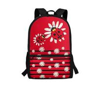 POLERO Sac à dos imprimé pour adolescents, sac à dos de voyage décontracté, sac à dos à fermeture éclair, cartable pour enfants, Ladybug Daisy, M, Décontracté