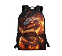 POLERO Sac à dos imprimé pour adolescents, sac à dos de voyage décontracté, sac à dos à fermeture éclair, cartable pour enfants, Livre de lecture Snake, M, Décontracté
