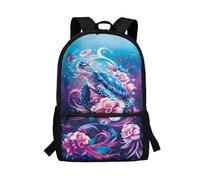 POLERO Sac à dos imprimé pour adolescents, sac à dos de voyage décontracté, sac à dos à fermeture éclair, cartable pour enfants, Fleur de tortue de mer, M, Décontracté