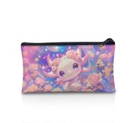 POLERO Trousse à crayons avec fermeture éclair pour filles et garçons, Axolotl Galaxy Flowers, Taille unique, Cartable
