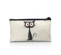 POLERO Trousse à crayons avec fermeture éclair pour filles et garçons, Dessin animé chat noir, Taille unique, Cartable