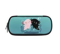 POLERO Trousse à crayons avec impression 3D - Fermeture éclair - Pour bureau - Organiseur de papeterie scolaire, Axolotl, Taille unique, Cartable
