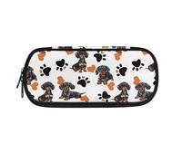 POLERO Trousse à crayons de dessin animé pour garçons et filles - Trousse de papeterie mignonne - Fournitures de bureau, Teckel et pattes, Taille unique, Cartable