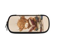 POLERO Trousse à crayons de dessin animé pour garçons et filles - Trousse de papeterie mignonne - Fournitures de bureau, Livres de lecture Highland Cow, Taille unique, Cartable
