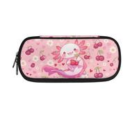POLERO Trousse à crayons de dessin animé pour garçons et filles - Trousse de papeterie mignonne - Fournitures de bureau, Axolotl Cerise Motif floral, Taille unique, Cartable