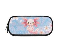 POLERO Trousse à crayons de dessin animé pour garçons et filles - Trousse de papeterie mignonne - Fournitures de bureau, Fleurs Axolotl, Taille unique, Cartable