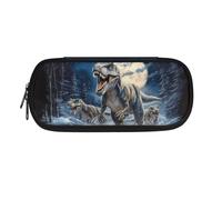 POLERO Trousse à crayons de dessin animé pour garçons et filles - Trousse de papeterie mignonne - Fournitures de bureau, Dinosaure lune, Taille unique, Cartable