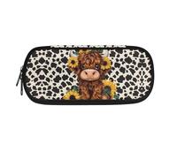 POLERO Trousse à crayons de dessin animé pour garçons et filles - Trousse de papeterie mignonne - Fournitures de bureau, Imprimé vache Highland, Taille unique, Cartable