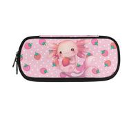 POLERO Trousse à crayons pour bureau, école, papeterie, trousse à crayons pour filles, garçons, adolescents, étudiants, Axolotl Fraise, Taille unique, Cartable