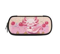 POLERO Trousse à crayons pour bureau, école, papeterie, trousse à crayons pour filles, garçons, adolescents, étudiants, Axolotl Crème glacée Cerise, Taille unique, Cartable