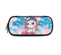 POLERO Trousse à crayons pour bureau, école, papeterie, trousse à crayons pour filles, garçons, adolescents, étudiants, Astronaute Axolotl, Taille unique, Cartable