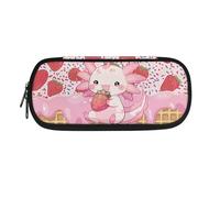 POLERO Trousse à crayons pour bureau, école, papeterie, trousse à crayons pour filles, garçons, adolescents, étudiants, Glace à la fraise Axolotl, Taille unique, Cartable