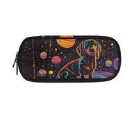 POLERO Trousse à crayons pour bureau, école, papeterie, trousse à crayons pour filles, garçons, adolescents, étudiants, Planètes teckel, Taille unique, Cartable