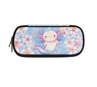 POLERO Trousse à crayons pour bureau, école, papeterie, trousse à crayons pour filles, garçons, adolescents, étudiants, Axolotl Fleurs de cerisier Motif floral, Taille unique, Cartable