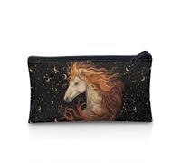 POLERO Trousse à crayons pour filles et garçons - Trousse à crayons avec fermeture éclair pour bureau, Cheval Lune Étoiles, Taille unique, Cartable