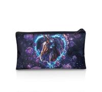 POLERO Trousse à crayons pour filles et garçons - Trousse à crayons avec fermeture éclair pour bureau, Cheval, fleur, cœur, galaxie, Taille unique, Cartable