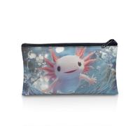 POLERO Trousse à crayons pour filles et garçons - Trousse à crayons avec fermeture éclair pour bureau, Impression 3D Axolotl Water, Taille unique, Cartable