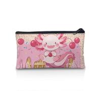 POLERO Trousse à crayons pour filles et garçons - Trousse à crayons avec fermeture éclair pour bureau, Axolotl Crème glacée Cerise, Taille unique, Cartable