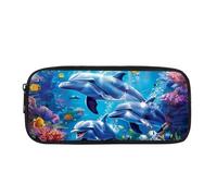 POLERO Trousse à crayons pour fournitures scolaires de bureau, papeterie, boîte à crayons, Dauphin Poisson de mer, Taille unique, Cartable