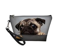 POLERO Trousse de maquillage pour fille en cuir synthétique avec motif carlin mignon