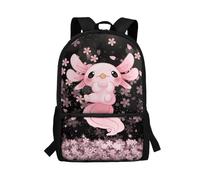 POLERO UOIMAG Sac à dos pour enfants - Sac à dos préscolaire pour garçons et filles, Axolotl Fleurs de cerisier, taille unique