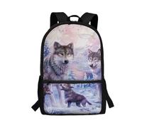 POLERO UOIMAG Sac à dos pour enfants - Sac à dos préscolaire pour garçons et filles, Famille de loups, taille unique