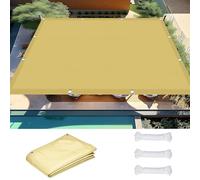 Poles for Sun Shade Sails 2.8 x 8 m Tissu Polyester UV Protection avec Oeillets Toile Ombrage Auvent La Couverture Végétale pour Serre et Pergola, Jaune Sable