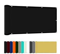 Poles for Sun Shade Sails 50 x 350 cm Tissu Polyester UV Protection avec Oeillets Filet Protection Solaire pour Terrasse Extérieure Et Pelouse, Noir