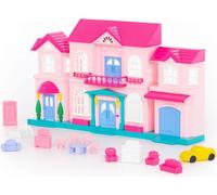 Polesie Maison de poupées Sophie 78018 pliable Set de meubles, 2 étages, différentes pièces roses