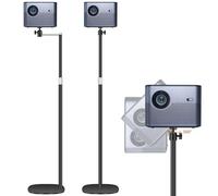 POLESTO Support de Projecteur en métal, Hauteur réglable de 90 à 126cm avec Rotation d'angle à 360°, Peu encombrant, Supporte jusqu'à 5 kg, Compatible avec Projecteur, Appareils Photo et Plus Encore