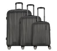 Polestream Moonrock 4 roulettes Set de valises 3 pièces avec soufflet d'extension noir