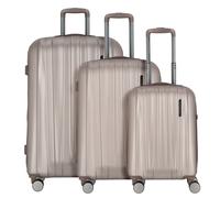 Polestream Moonrock 4 roulettes Set de valises 3 pièces avec soufflet d'extension rose
