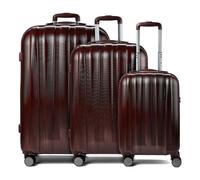 Polestream Moonrock 4 roulettes Set de valises 3 pièces avec soufflet d'extension rouge