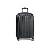 Polestream Moonrock Valise à roulettes en polycarbonate solide, Noir brossé, m, Chariot à coque rigide, 4 roulettes